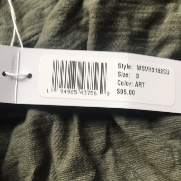 NWT James Perse Women's Deep V-Neck Tee ART MOSS GREEN - Picture 2 of 2